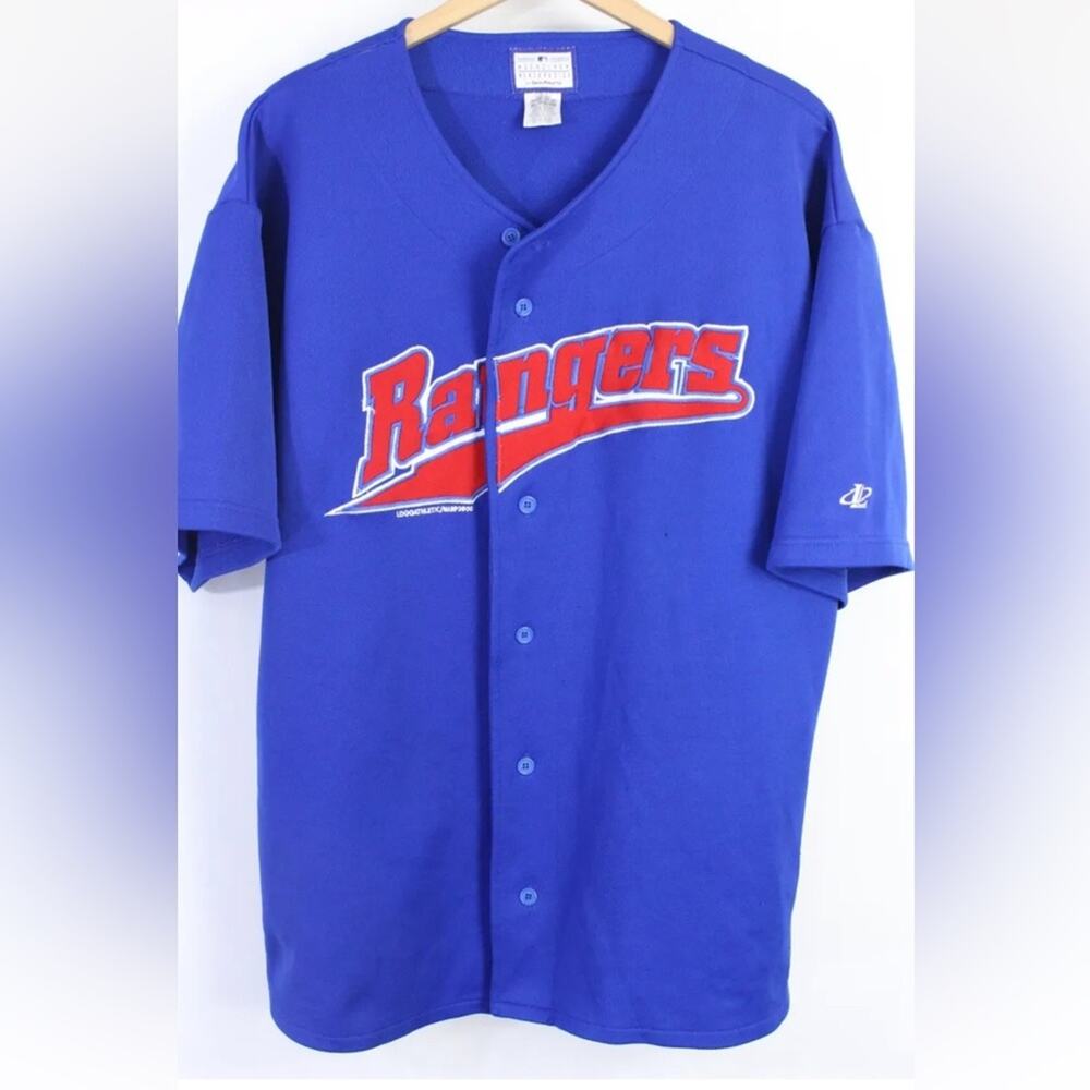 Vintage Texas Rangers Jersey Juan Gonzalez 2000 Blue Size XL Men's Logo Athletic